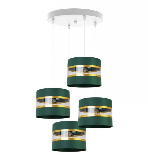 Lampa wisząca Elegance Gold, 4 abażury, regulacja wysokości, podsufitka, metal LIGHT HOME