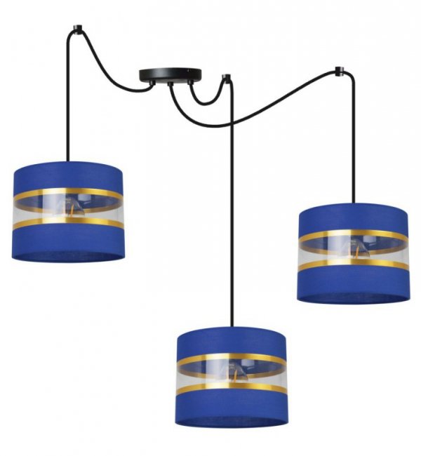 Lampa wisząca Elegance Gold, regulowana wysokość, 3 abażury, pająk LIGHT HOME