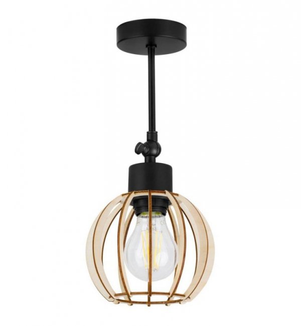 Lampa sufitowa TIMBER, drewniany klosz, metalowa konstrukcja, regulacja LIGHT HOME