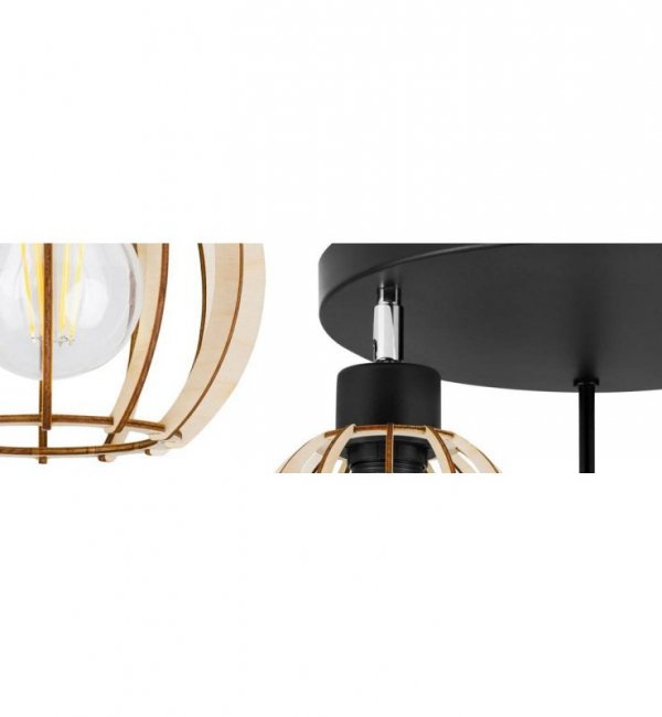 Lampa sufitowa TIMBER, drewno, regulacja, metal, E27 LIGHT HOME