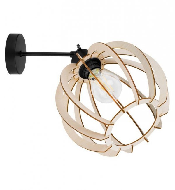 Lampa sufitowa drewniana Timber, pojedynczy klosz, E27, kinkiet LIGHT HOME