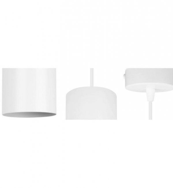 Lampa wisząca zwis na okrągłej podsufitce 8 cm, wąski podłużny klosz metalowy tuba 6 cm, GU10 LIGHT HOME