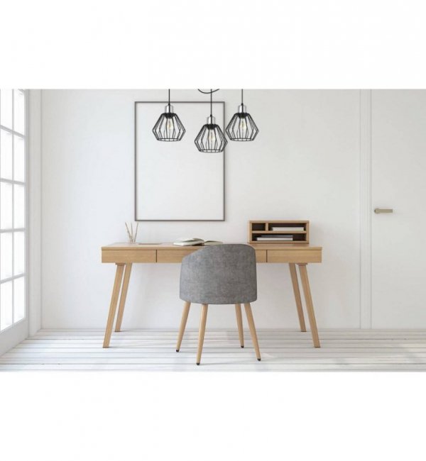 Lampa wisząca typu pająk, 3 czarne druciane klosze 18 cm, srebrne, chromowane wykończenie, E27 LIGHT HOME