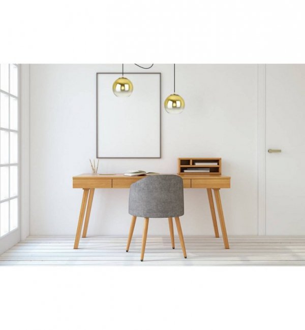 Lampa wisząca typu pająk, 2 klosze szklane złote kule 15 cm, E27 LIGHT HOME