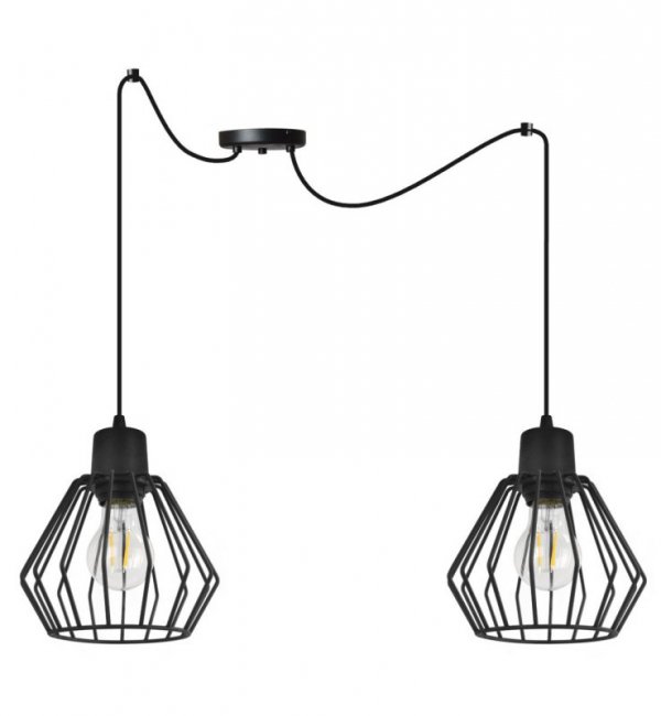 Industrialna lampa wisząca NUVOLA, dwa źródła światła, regulacja, E27 LIGHT HOME