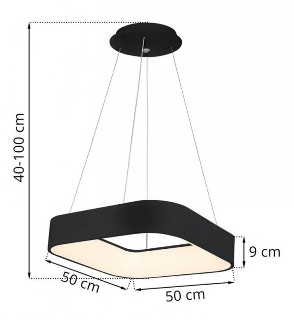 Nowoczesna wisząca lampa ASTRO, LED, regulowana, czarna LIGHT HOME