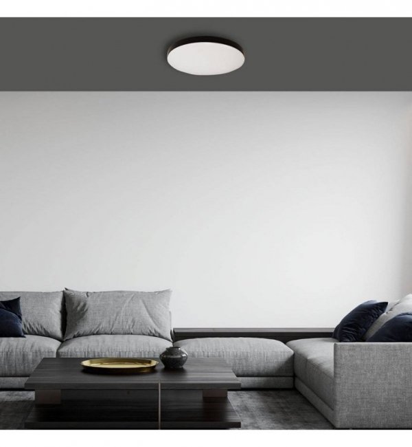 Plafon LED MAYA, okrągły, czarno - biały, wbudowane światło LED LIGHT HOME