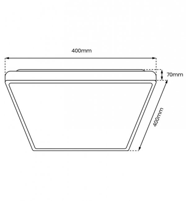 Nowoczesna, minimalistyczna lampa plafon LED QUADRO biała, z pilotem LIGHT HOME