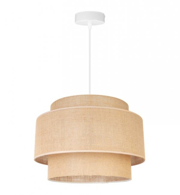 Stylowa, wisząca lampa BOHO, podwójny abażur, juta, regulacja wysokości, E27 LIGHT HOME