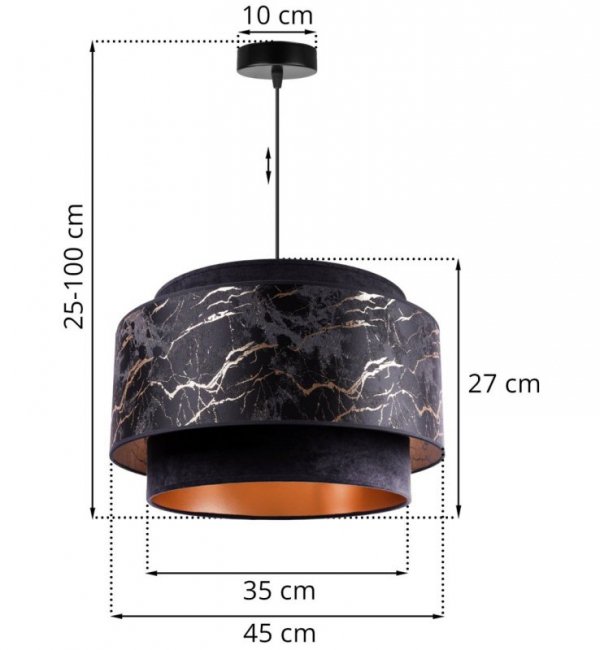 Lampa Sufitowa Wisząca Żyrandol Nad Stół z Abażurem Podwójnym E27 WERONA LIGHT HOME