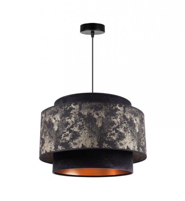 Lampa Wisząca Nowoczesna z Podwójnym Abażurem Czarno Złota E27 WERONA LIGHT HOME