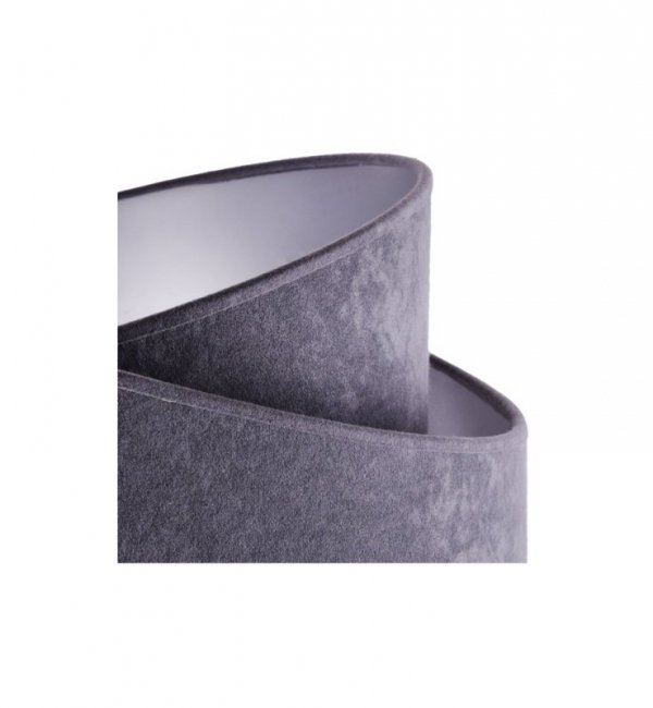 Lampa Wisząca Żyrandol z Eleganckim Abażurem Szary Welur 45 cm MEDIOLAN LIGHT HOME