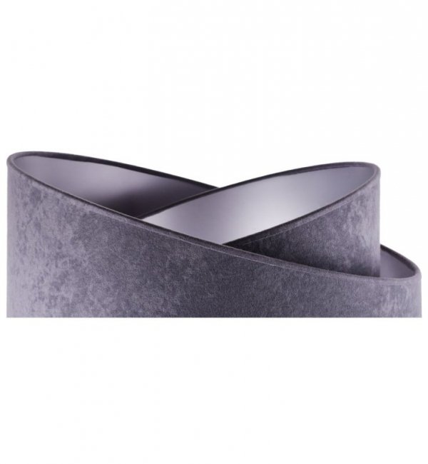 Lampa Wisząca Żyrandol z Eleganckim Abażurem Szary Welur 45 cm MEDIOLAN LIGHT HOME
