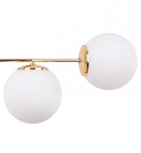Lampa sufitowa SIENA, 4 szklane klosze, złota konstrukcja, okrągła podsufitka, źródło światła E14 LIGHT HOME