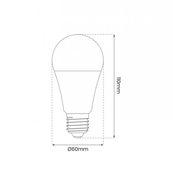 Żarówka Inteligentna RGB Smart LED E27, Wi-Fi, 8W, A60, Barwa Zmienna