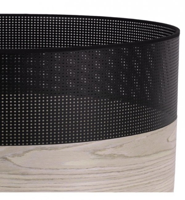 Lampa sufitowa WOOD, 30cm, elegancki abażur z forniru, bielony dąb, E27