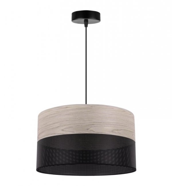 Lampa sufitowa WOOD, abażur z naturalnego drewna dębowego, E27
