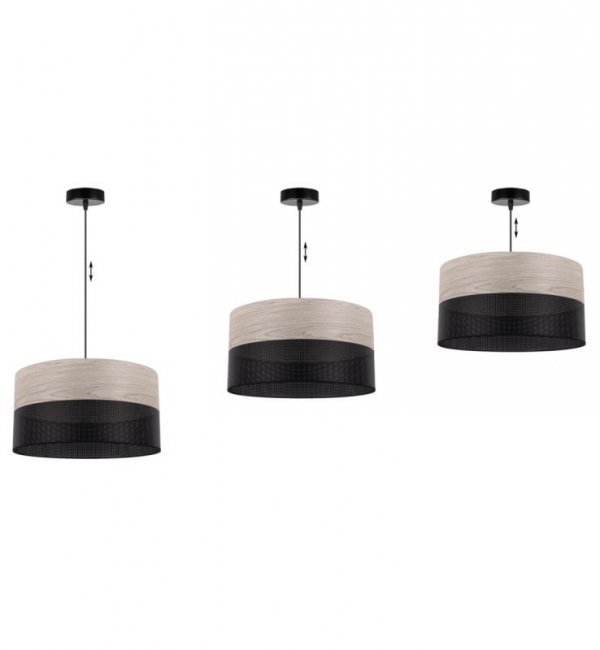 Lampa wisząca WOOD, żyrandol do salonu i sypialni, fornir dębowy, 40cm