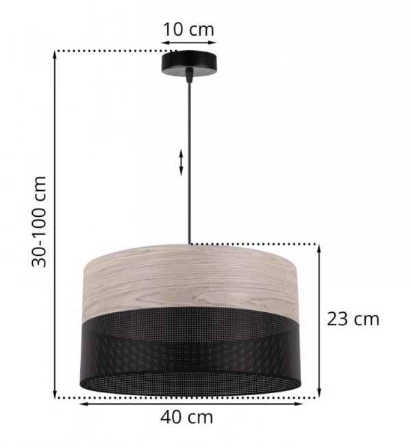 Lampa wisząca WOOD, żyrandol do salonu i sypialni, fornir dębowy, 40cm