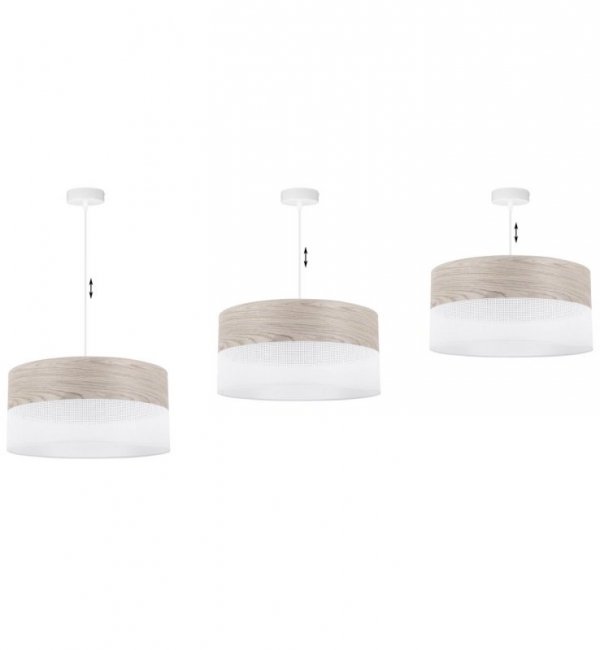 Lampa wisząca WOOD, minimalistyczny abażur z fornirem dębowym, E27