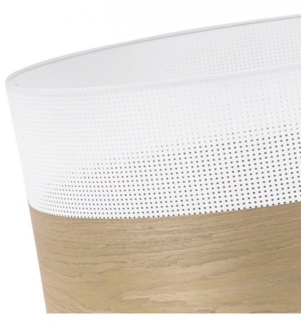 Lampa sufitowa WOOD, biały abażur ze złotym fornirem dębowym, 44cm
