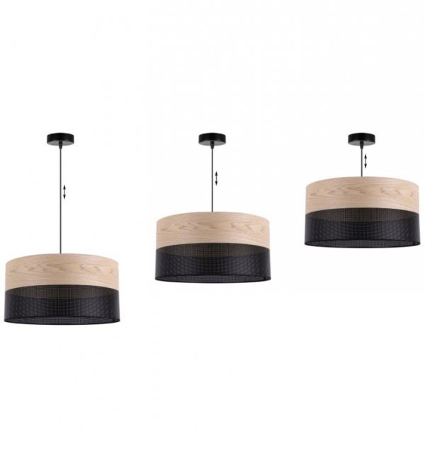 Lampa wisząca WOOD, minimalistyczny żyrandol z dodatkiem drewna