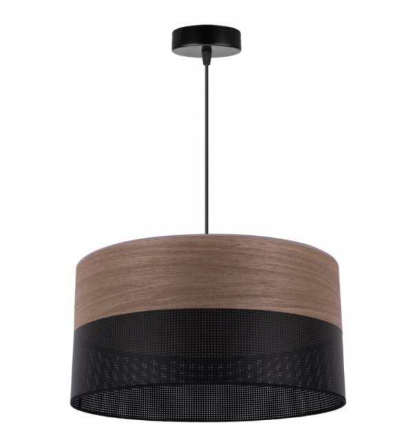 Lampa wisząca WOOD, 40cm, abażur nad stół lub sofę, orzechowe drewno