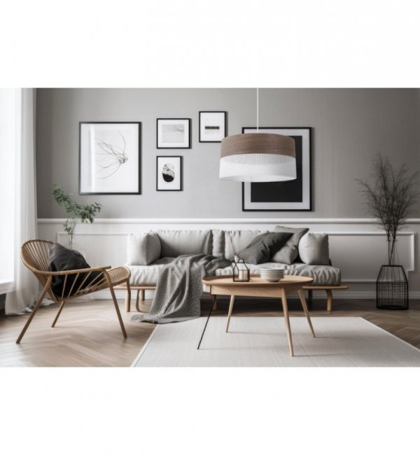 Lampa sufitowa WOOD, 40cm, elegancki żyrandol z naturalnego drewna