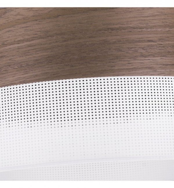 Lampa sufitowa WOOD, biały abażur loft o średnicy 20cm, fornir orzechowy