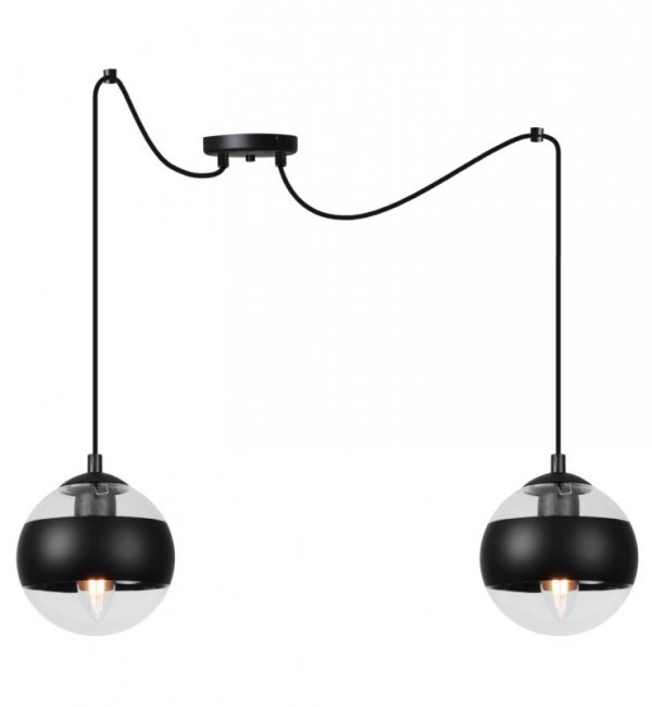Lampa sufitowa TOLEDO, czarny pająk, nowoczesna, dwa źródła światła, E14