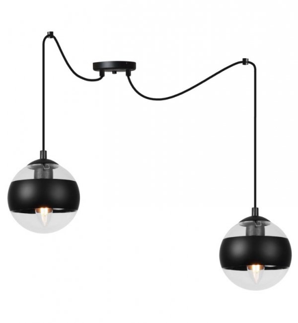 Lampa sufitowa TOLEDO, czarny pająk, nowoczesna, dwa źródła światła, E14