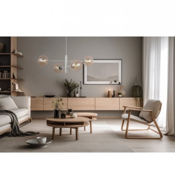 Lampa sufitowa VICENZA, biały żyrandol do kuchni i salonu, eleganckie srebrne dodatki