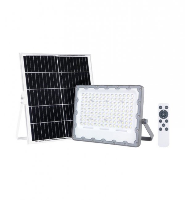 Naświetlacz ogrodowy FOKUS, solarny, halogen, LED, czujnik zmierzchu, pilot, 60W