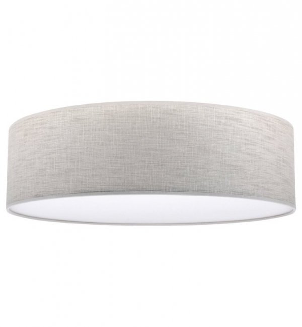 Lampa typu plafon z okrągłym abażurem STONE, sufitowa, ekologiczna, len, beżowy, E27