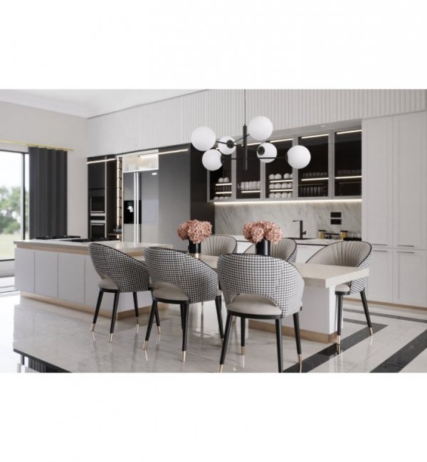 Lampa sufitowa VICENZA, wisząca, loft, czarny żyrandol molekularny, glamour, białe kule