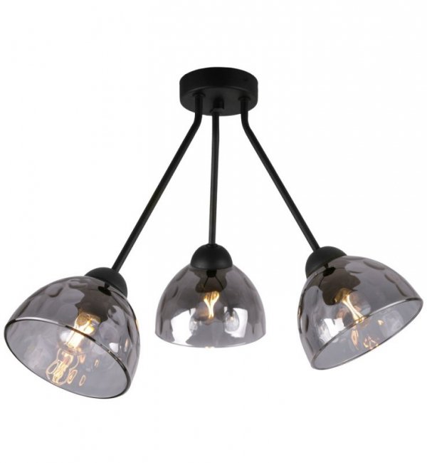 Lampa sufitowa potrójna VENICE, żyrandol, grafitowa, czarna konstrukcja loft, do salonu