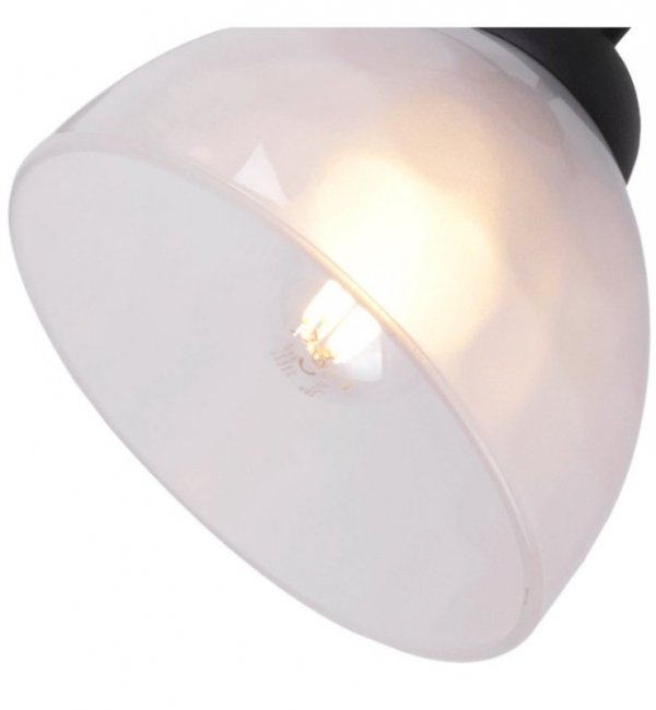 Lampa wisząca VENICE, żyrandol, sufitowa, białe mleczne szkło, czarna listwa, do jadalni, kuchni