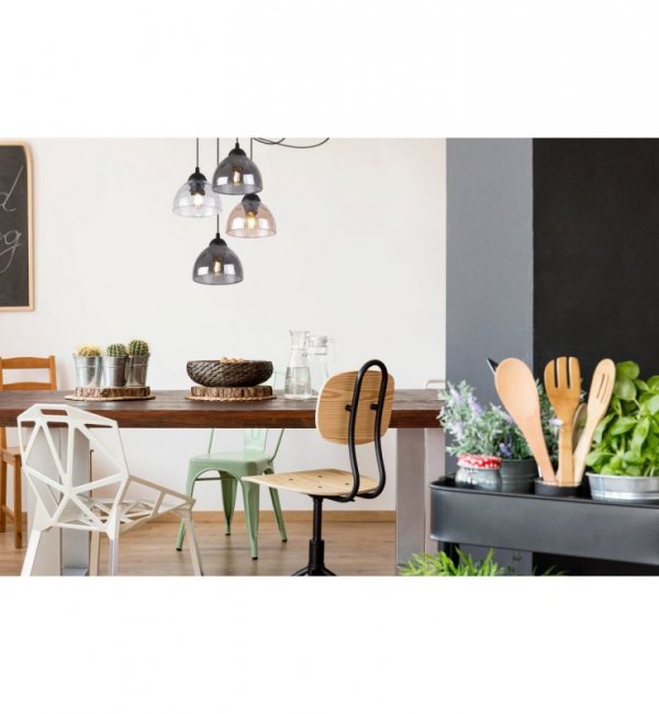 Lampa wisząca VENICE, sufitowa, żyrandol, czarny pająk, wielokolorowy, do kuchni, salonu