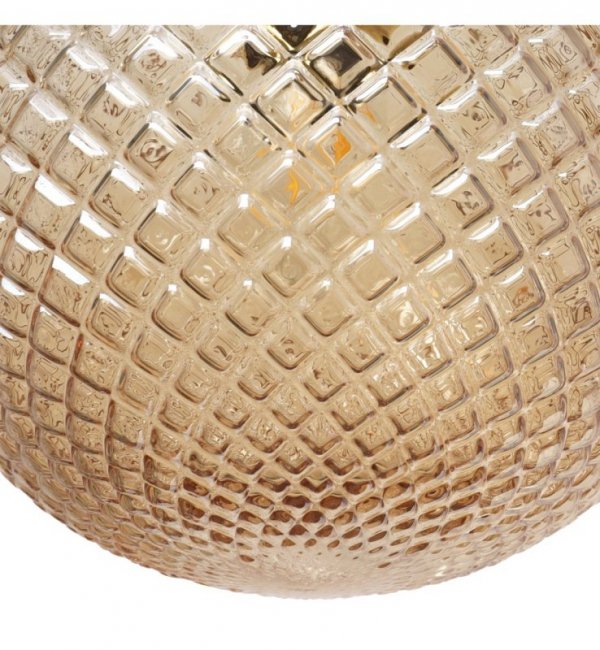 Lampa wisząca CANNES, sufitowa, pojedyncza, miodowy kryształ, kula glamour do salonu, jadalni