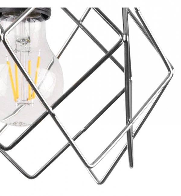 Lampa wisząca STELLA, sufitowa, okrągła czarna listwa loft, potrójna, trzy srebrne klosze, glamour