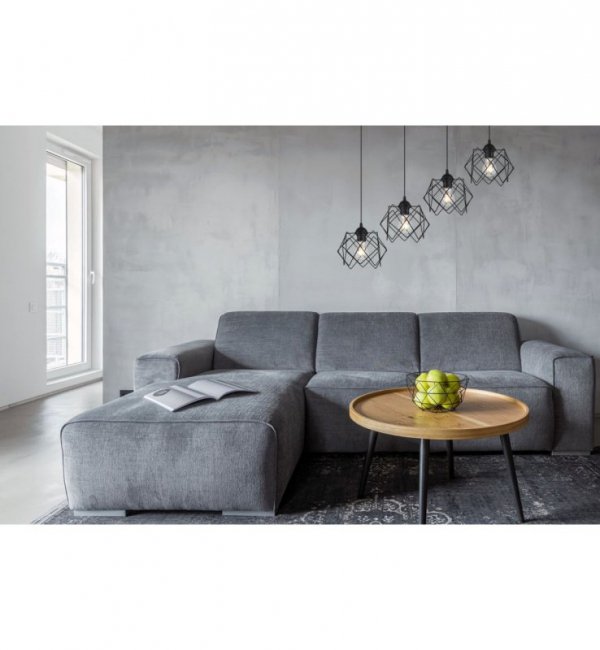 Lampa sufitowa STELLA, wisząca, żyrandol typu listwa, czarne klosze, styl loft, do kuchni, salonu