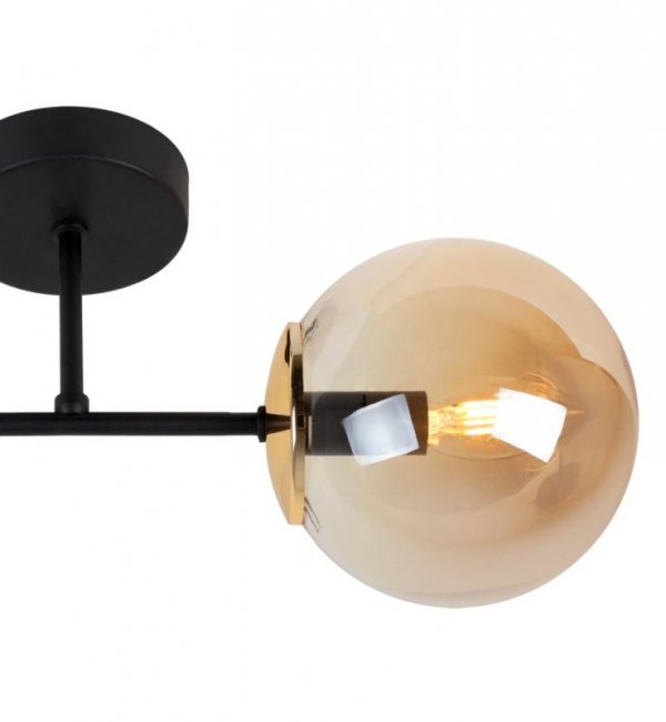 Lampa ścienna SIENA, czarny kinkiet ze złotymi dodatkami, styl loftowy, do łazienki, sypialni, przedpokoju