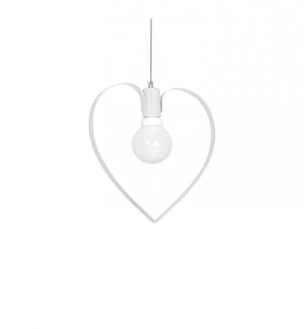 Lampa wisząca sufitowa serce żyrandol AMORE, biały, do sypialni i pokoju