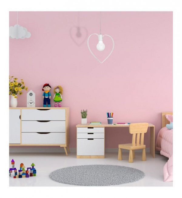 Lampa wisząca sufitowa serce żyrandol AMORE, biały, do sypialni i pokoju