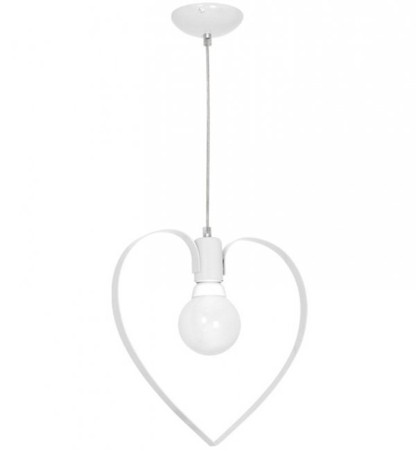 Lampa wisząca sufitowa serce żyrandol AMORE, biały, do sypialni i pokoju