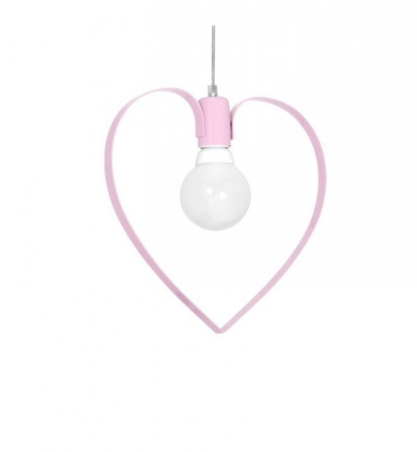 Lampa wisząca sufitowa serce AMORE, różowa, loft, do sypialni, pojedyncza