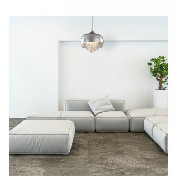 Lampa wisząca sufitowa żyrandol LUNA, kolor chrom, glamour, pojedyncza