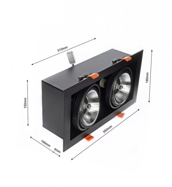 Lampa oprawa podtynkowa wpuszczana LED PLAZA, w kolorze czarnym, 2xGU10