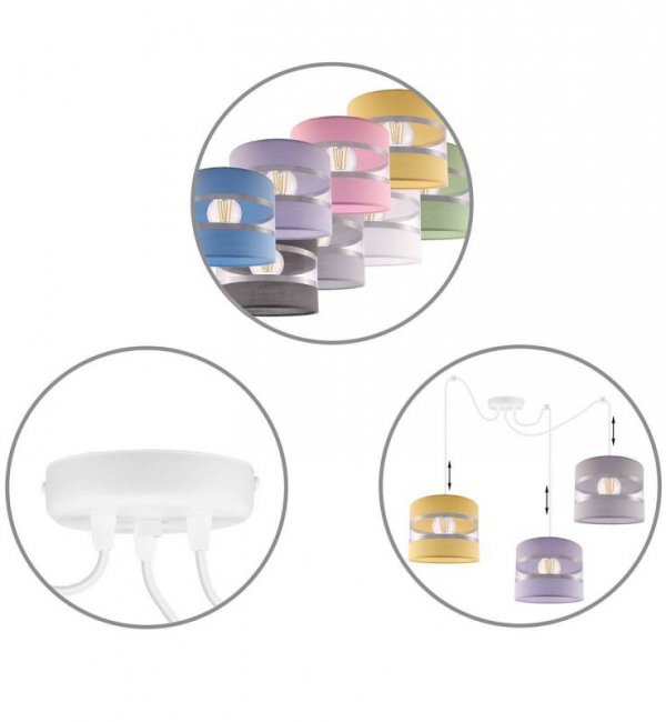 Lampa wisząca z abażurem - SPIDER LOLLIPOP 2175/3 LIGHT HOME