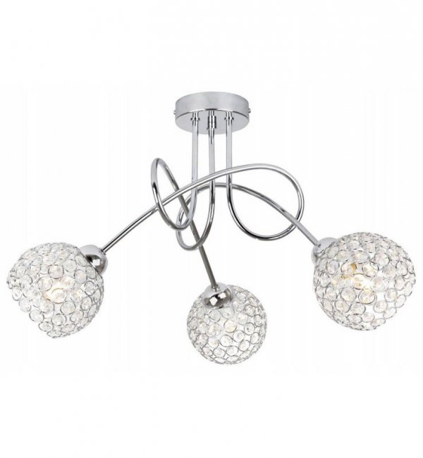 LAMPA SUFITOWA Z KRYSZTAŁKAMI CHROM CRYSTAL HOME LIGHT HOME